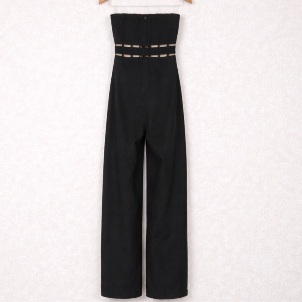REVOLVE Finders Keepers Solar Black Halter Neck Backless Wide Leg Jumpsuit - Picture 5 of 9